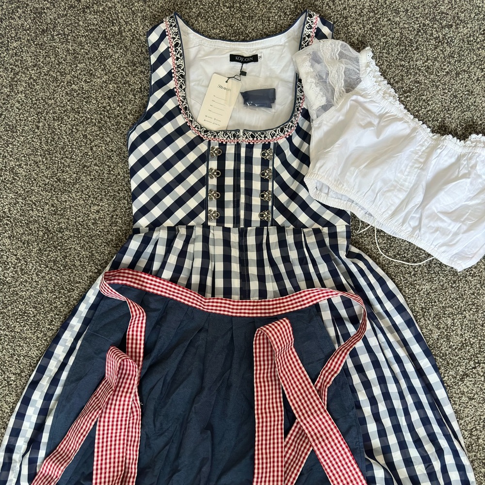 Blue Plaid Dirndl Dress